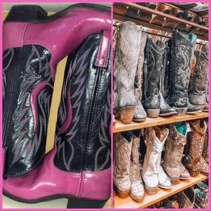 Justin boots black iguana lizard leather boots